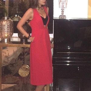 BCBG Red Plunge Romper